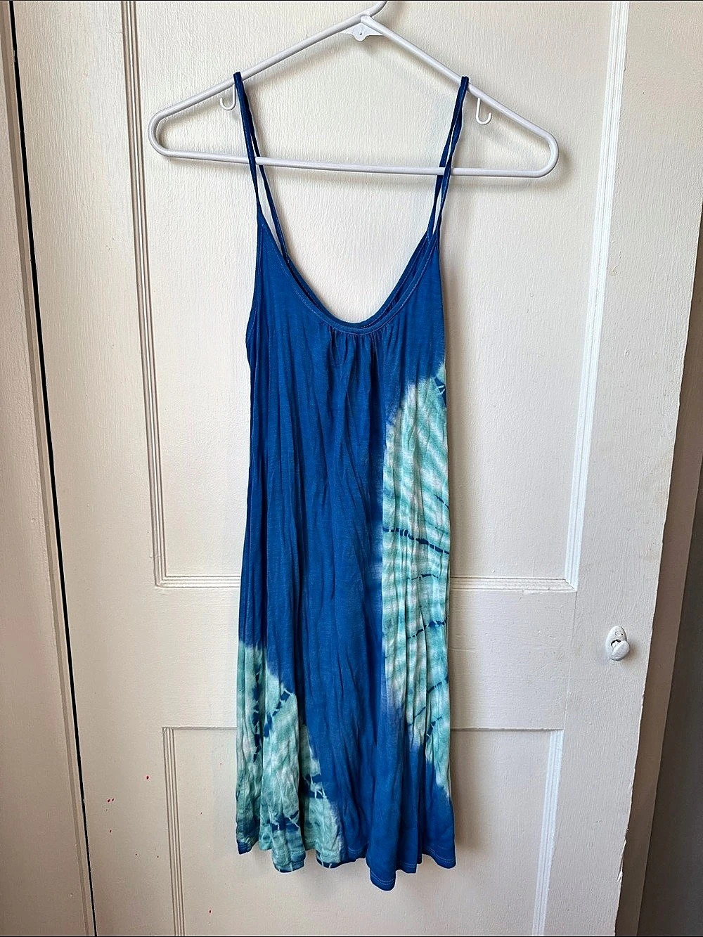 Blue & Green Tie-Dye midi Dress